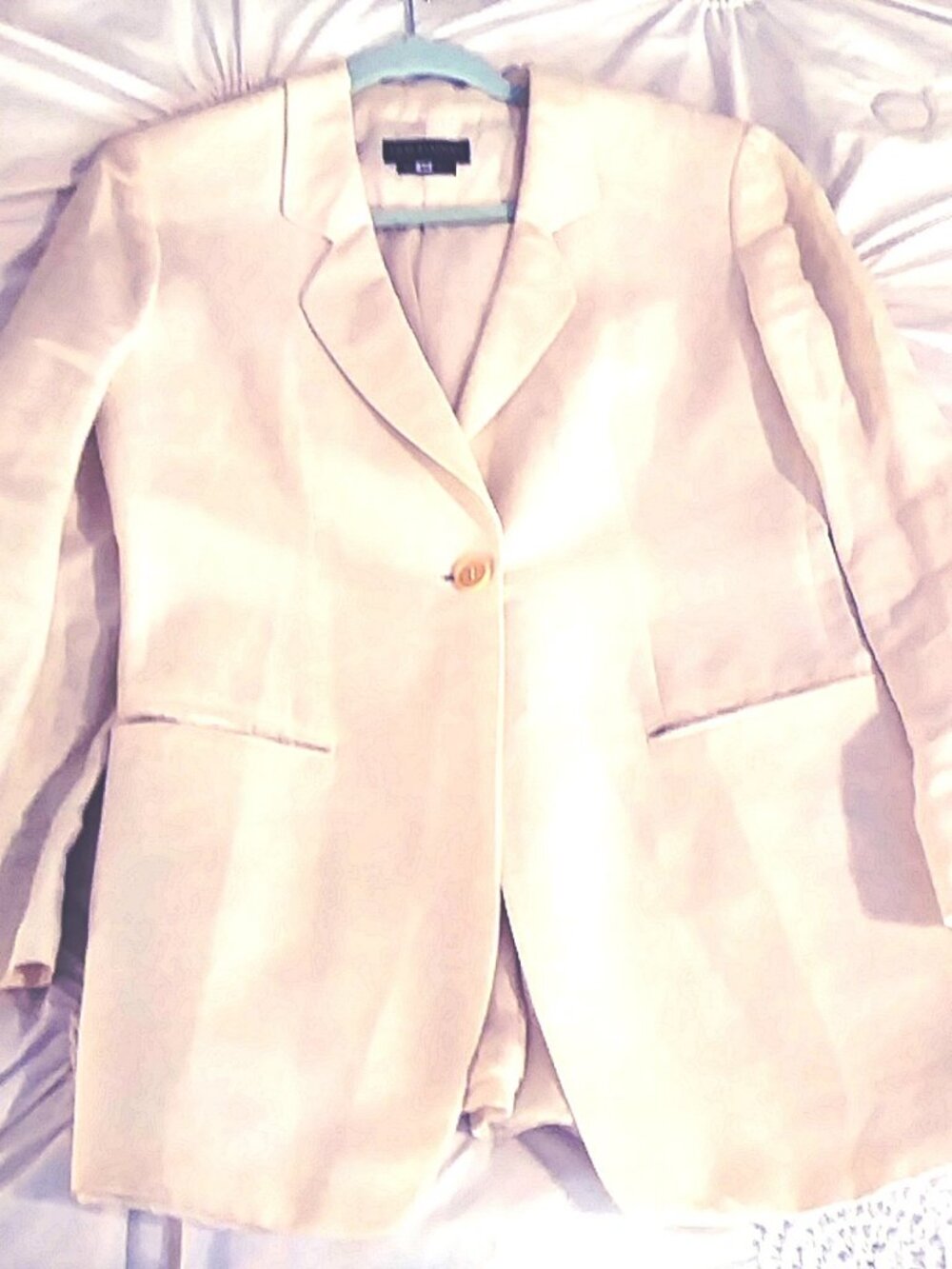 VINTAGE Giorgio Armani Borgonuovo 21 White Linen/Silk Blazer Jacket 40/Small - Picture 5 of 12